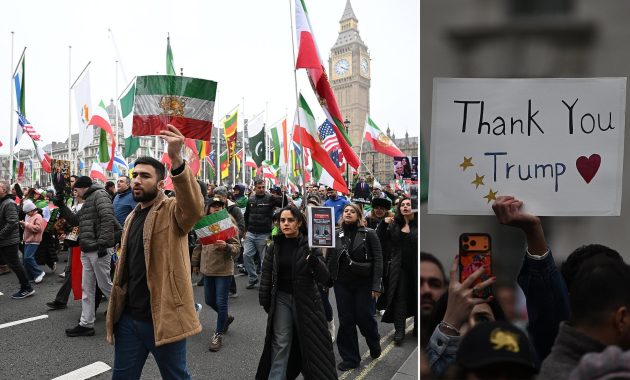 Iranian Protesters March in London with ‘Trump and Bibi, Thank You’ Slogans