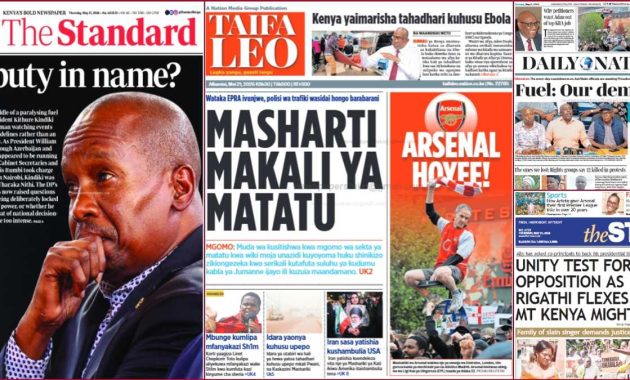 Kenya Newspapers: Gachagua’s Mt Kenya Claim Sparks ‘Tyranny of Numbers’ Debate
